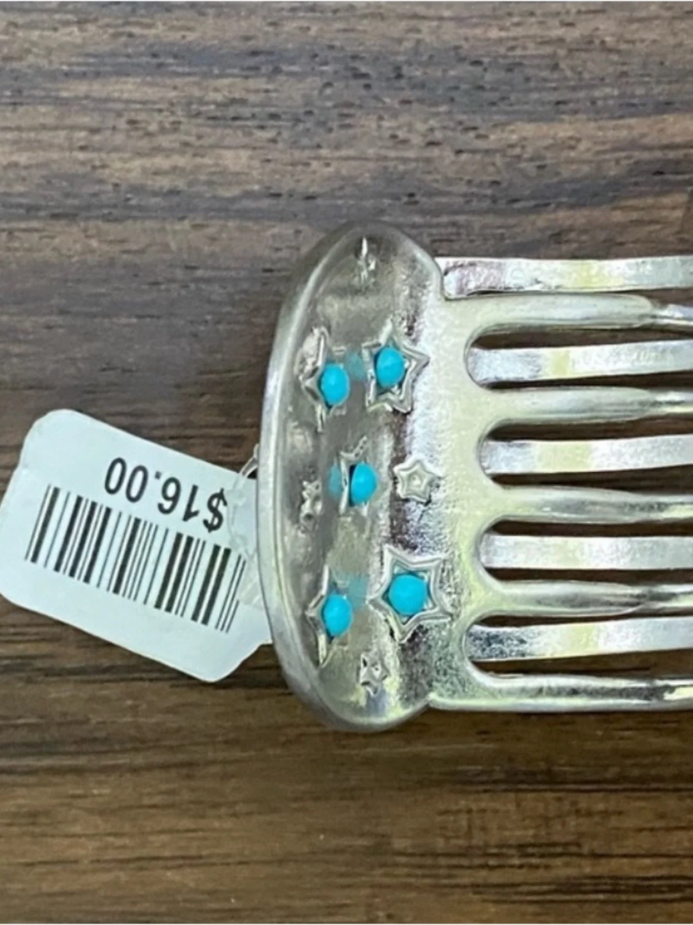 Free People Silver Hair glow with Turquoise Star Accents